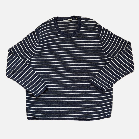 Vince 100% Linen Nautical Striped Long Sleeve Sweater Size Men’s XXL - Picture 2 of 11